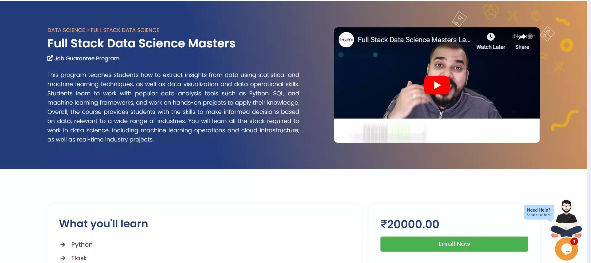Full Stack Data Science Masters Coupon Code - iNeuron Coupon Code